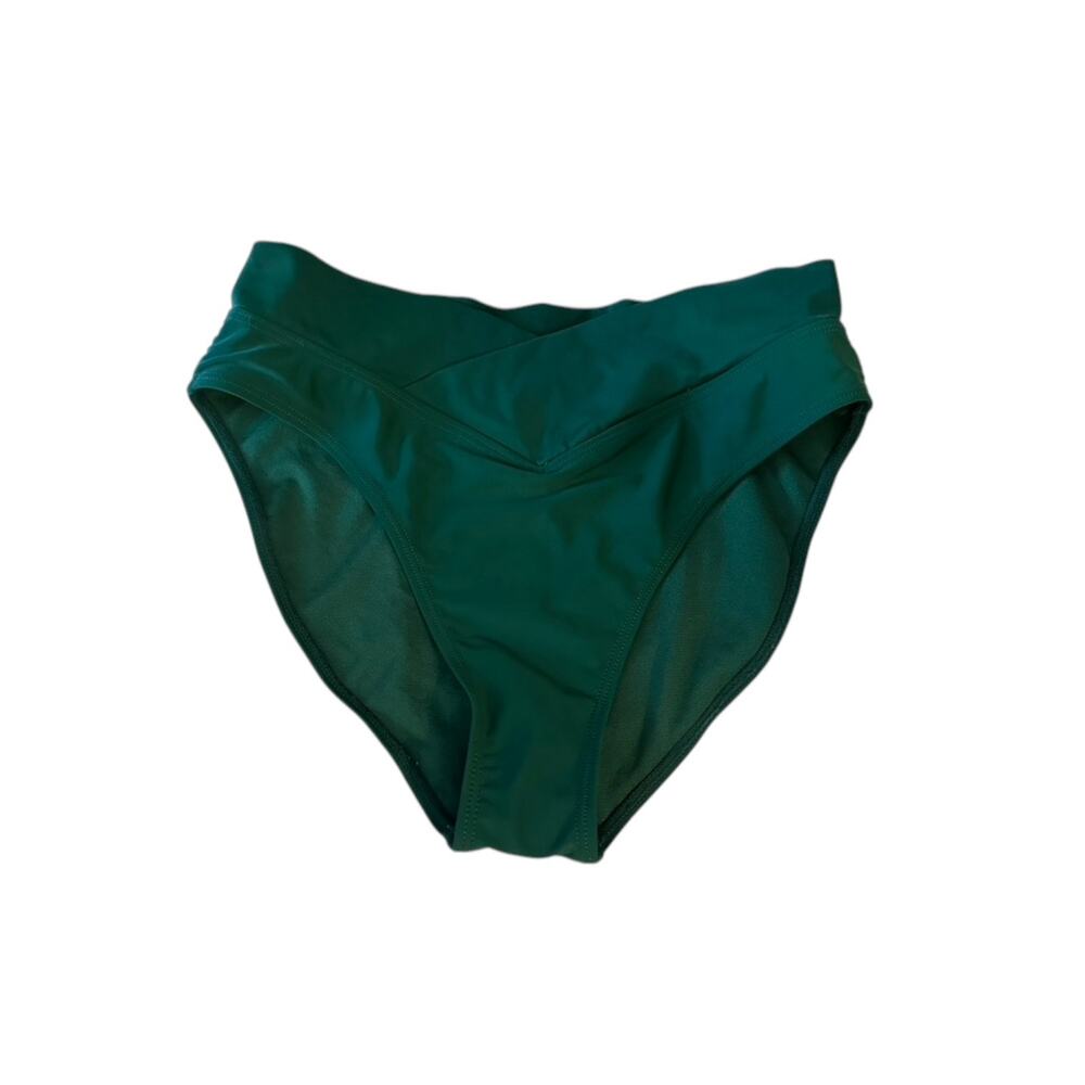 BCBG Paris Green V Green Bikini Bottom Women's Size Medium New